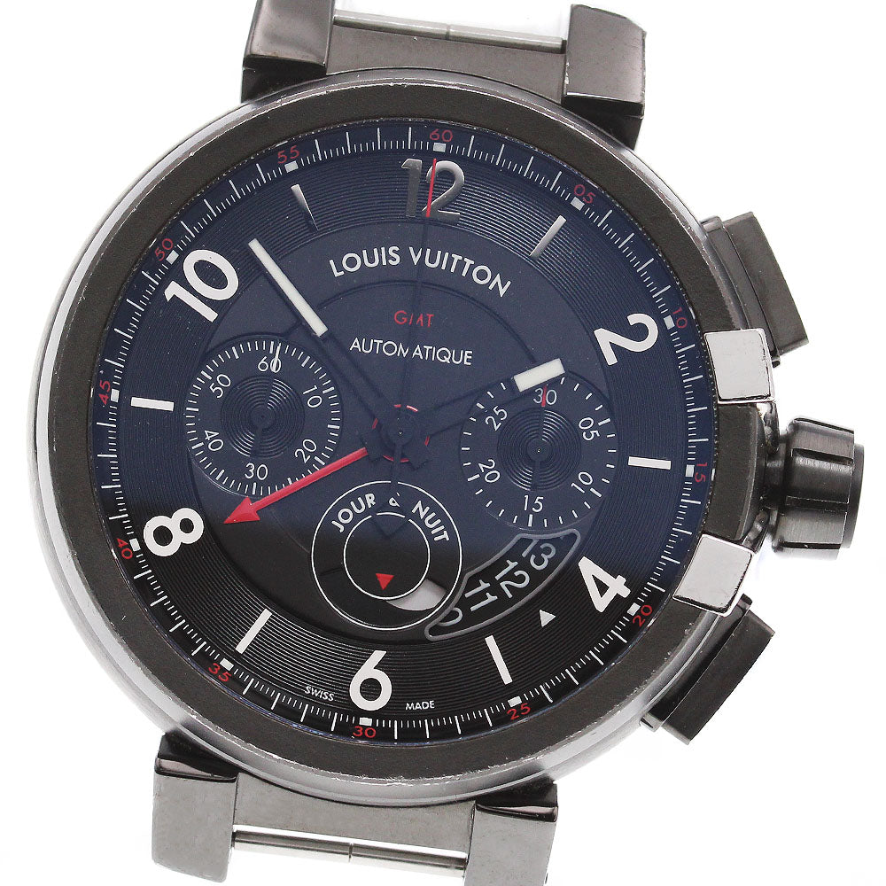 LOUIS VUITTON Q10580 Tambour Evolution GMT Chronograph Automatic Men's Watch with Box and Warranty