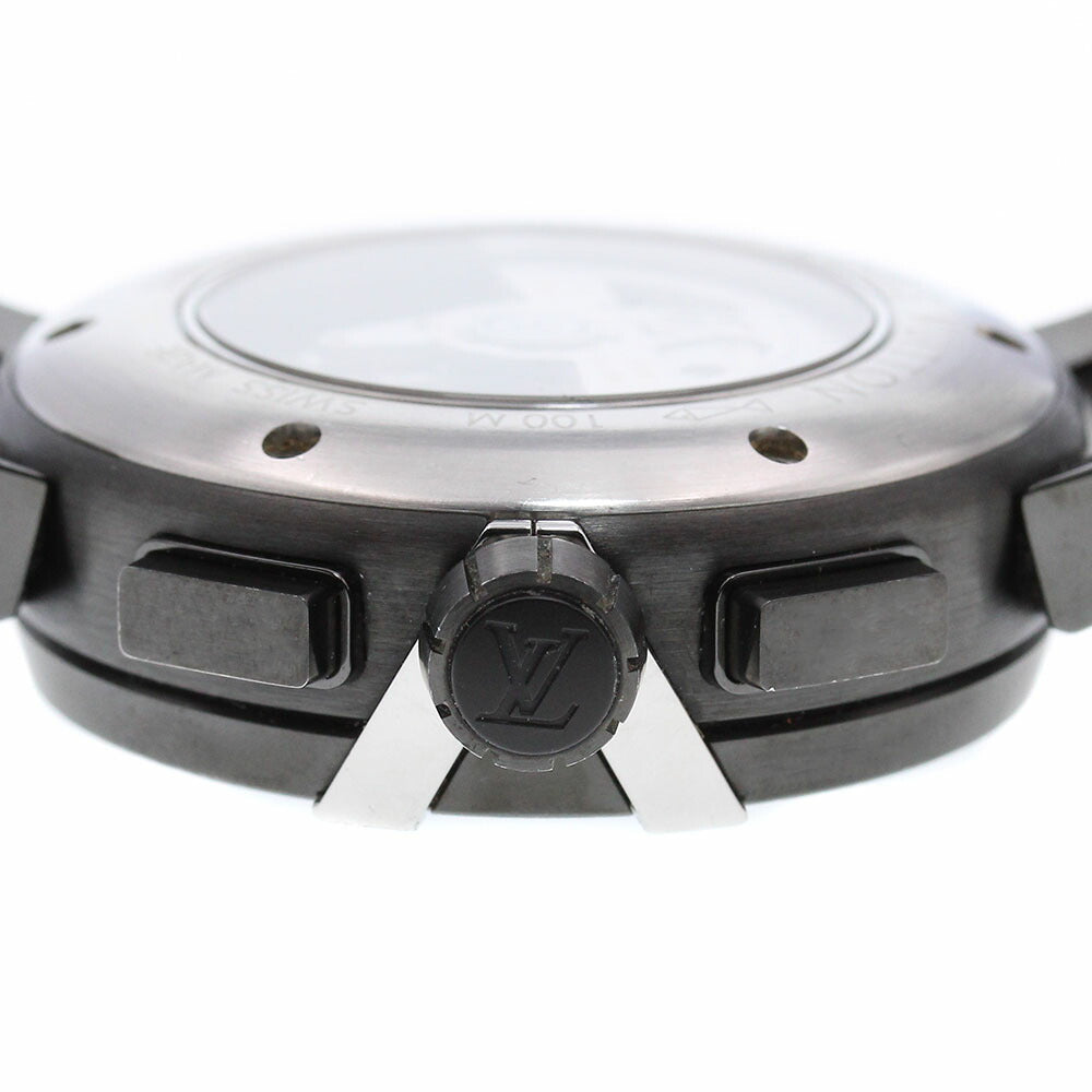 LOUIS VUITTON Q10580 Tambour Evolution GMT Chronograph Automatic Men's Watch with Box and Warranty
