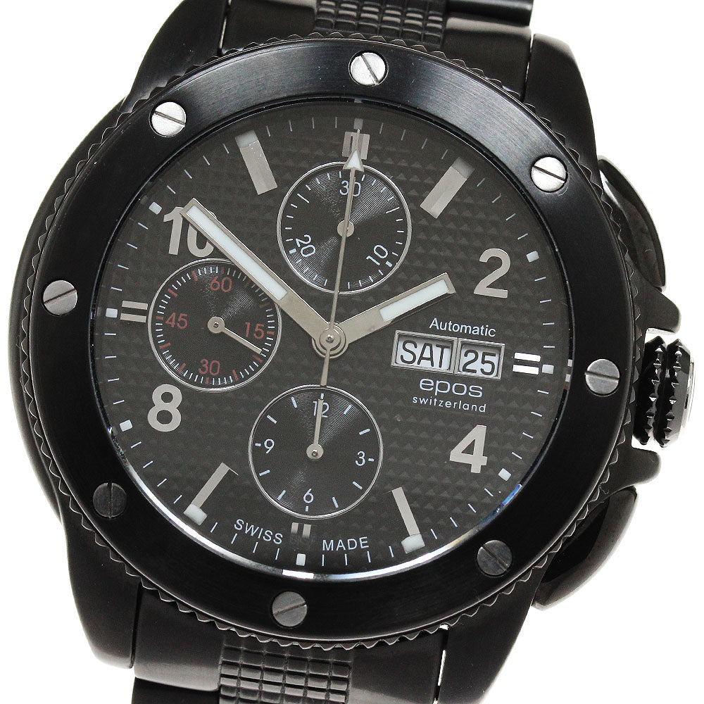 EPOS 3388SBBKR Chronograph Day Date Automatic Men's Watch in Good Condition