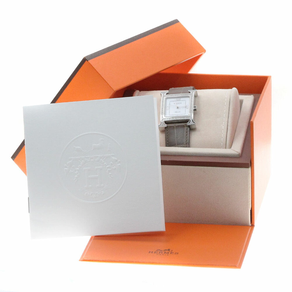 HERMES HH3.530 H-Watch Diamond Bezel Automatic Ladies' with Inner Box