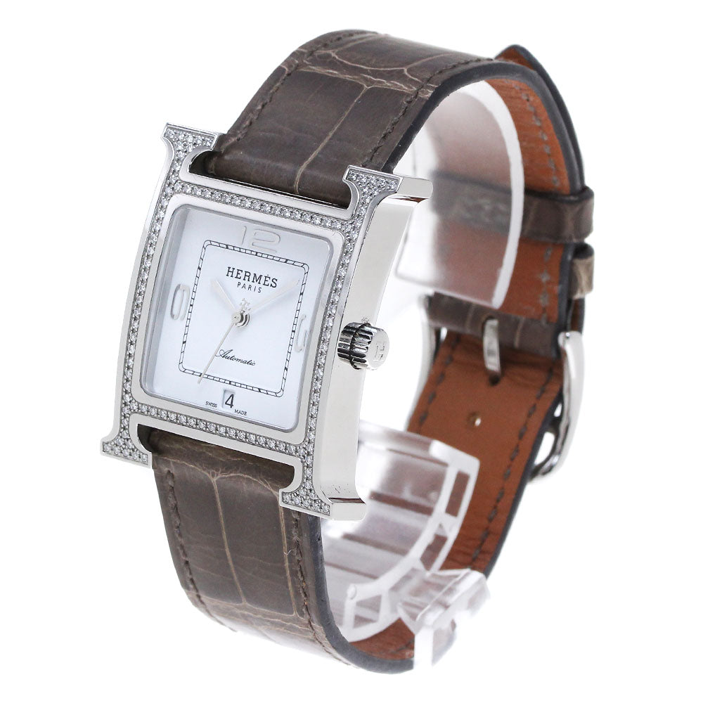 HERMES HH3.530 H-Watch Diamond Bezel Automatic Ladies' with Inner Box
