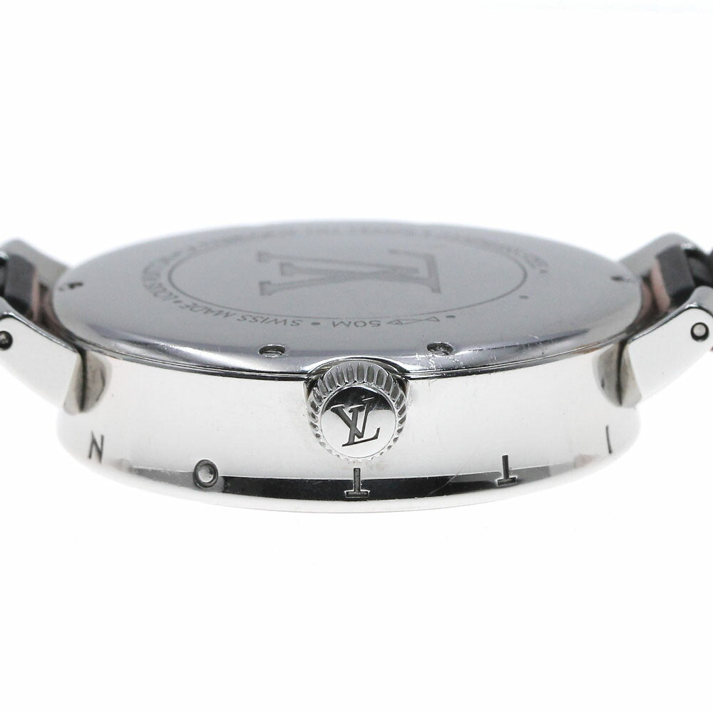 LOUIS VUITTON QA106 Tambour Moon Dual Time MM Quartz Ladies Watch with Box