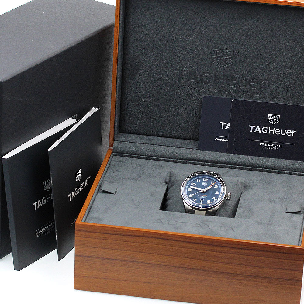 TAG Heuer WBE511A Autavia 60th Anniversary GMT Automatic Men's Watch Mint Condition with Box and Warranty Card.