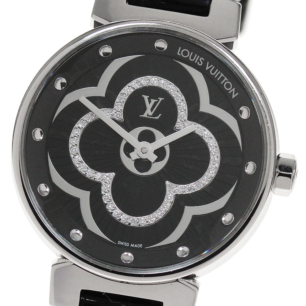 LOUIS VUITTON QA018 Tambour Moon Divine PM Diamond Quartz Women's Watch Excellent Condition with Warranty.