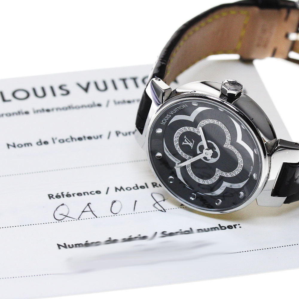 LOUIS VUITTON QA018 Tambour Moon Divine PM Diamond Quartz Women's Watch Excellent Condition with Warranty.