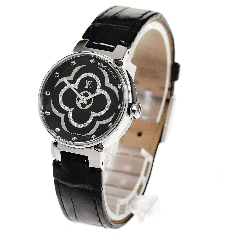 LOUIS VUITTON QA018 Tambour Moon Divine PM Diamond Quartz Women's Watch Excellent Condition with Warranty.