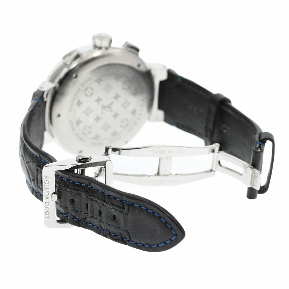 LOUIS VUITTON Q102A Tambour Voyage Chronograph Limited Edition of 688 Pieces Worldwide Automatic Winding Men's Watch with Box and Warranty Card.