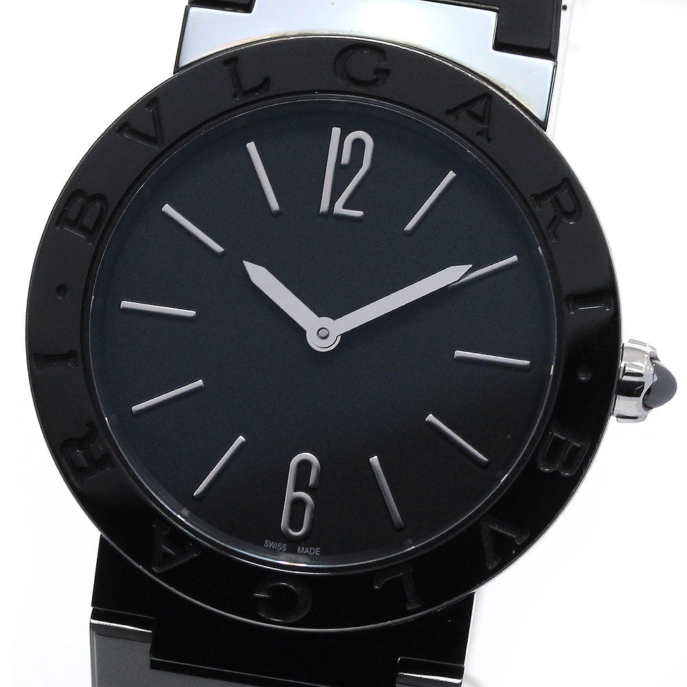 BVLGARI BB33S/103557 Bulgari DLC-coated Quartz Men's Watch with Warranty Card