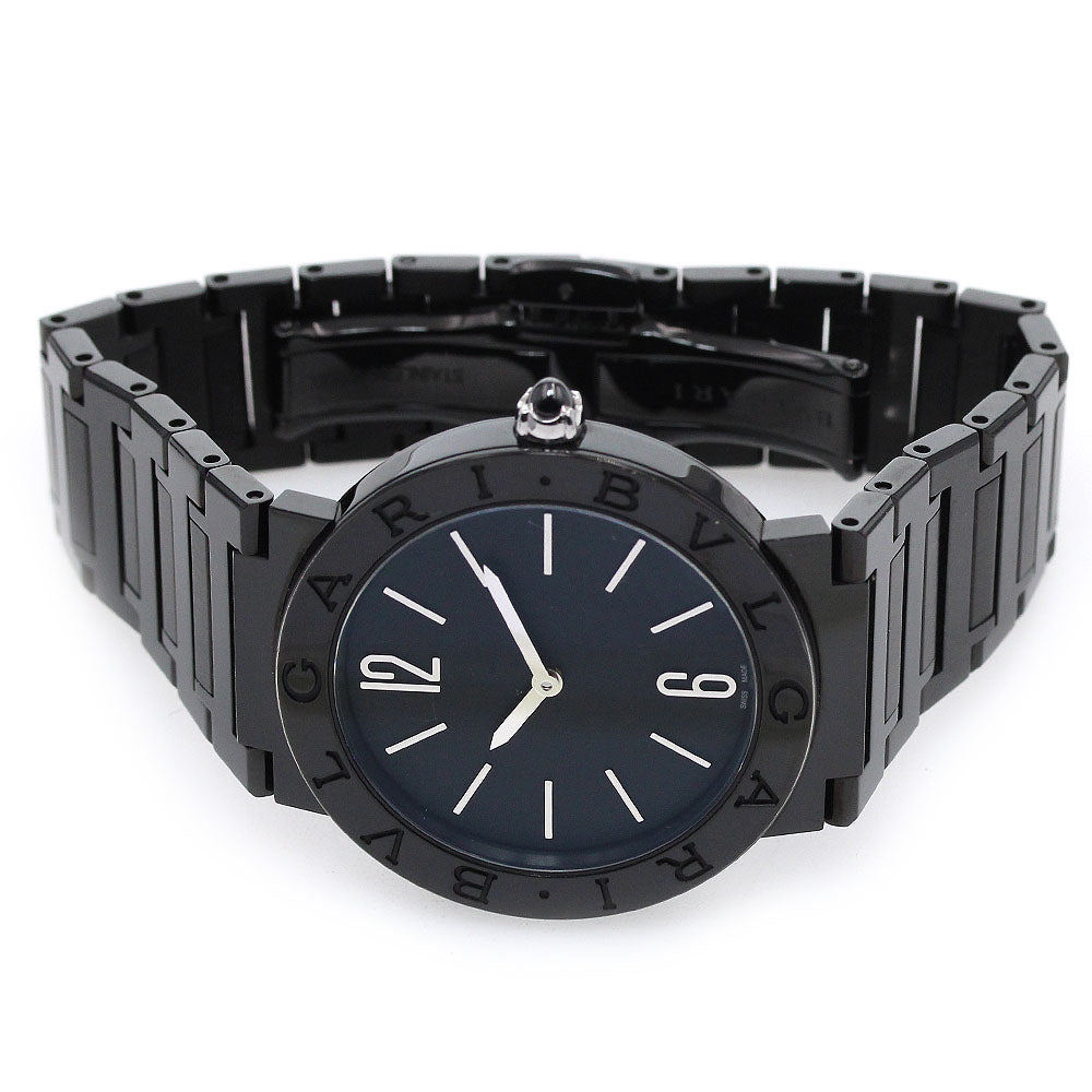 BVLGARI BB33S/103557 Bulgari DLC-coated Quartz Men's Watch with Warranty Card