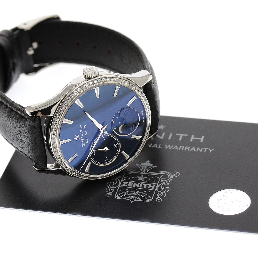 ZENITH 16.2310.692/51.C705 Class Elite Ultra Thin Moon Phase Diamond Bezel Automatic Ladies Watch with Warranty