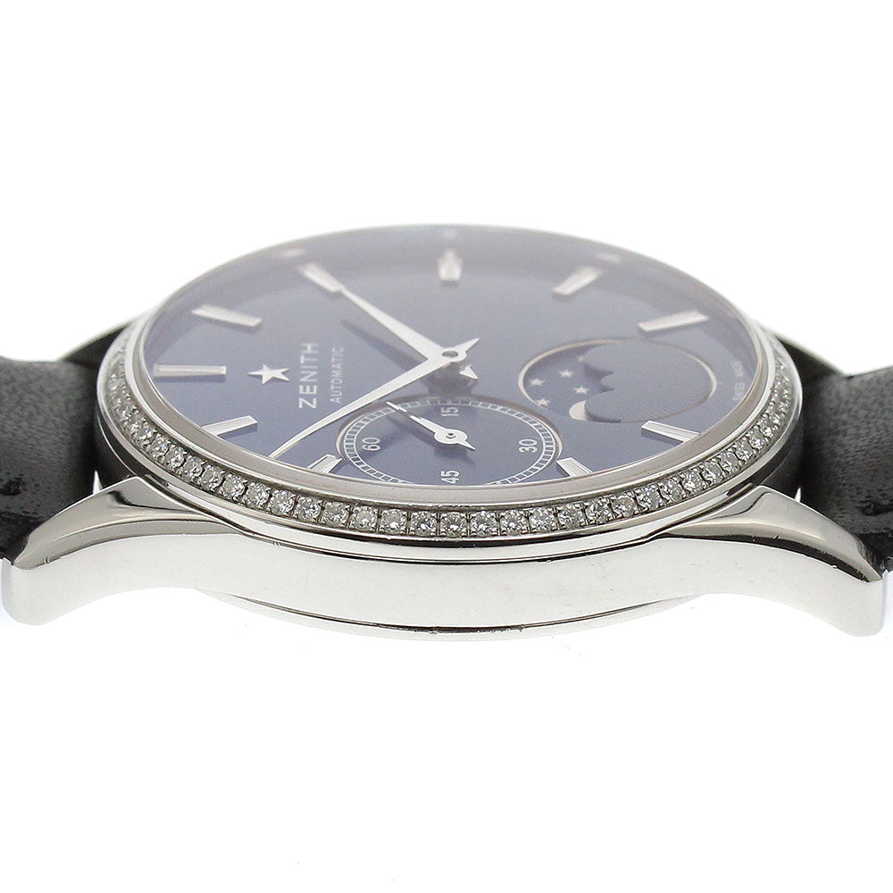 ZENITH 16.2310.692/51.C705 Class Elite Ultra Thin Moon Phase Diamond Bezel Automatic Ladies Watch with Warranty