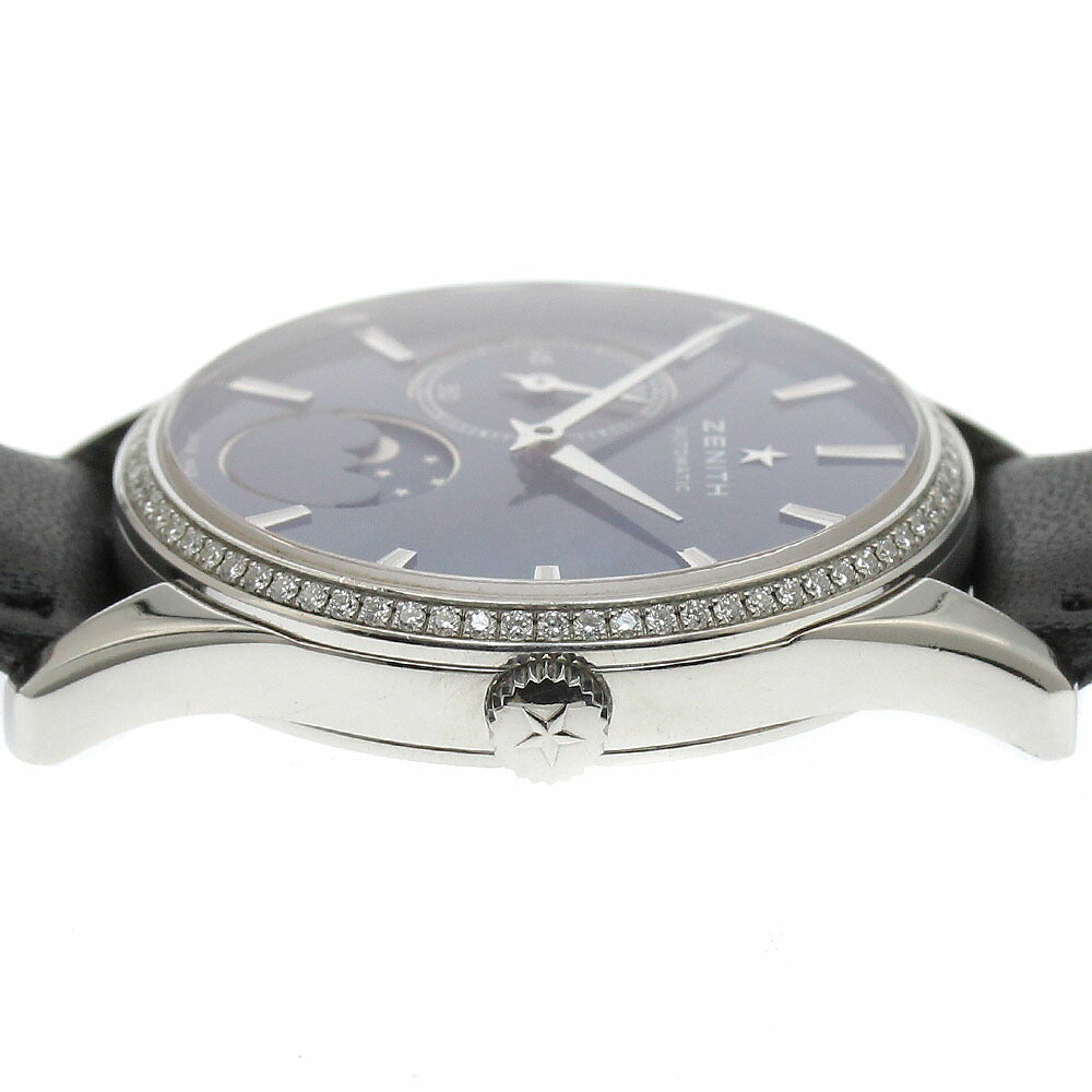 ZENITH 16.2310.692/51.C705 Class Elite Ultra Thin Moon Phase Diamond Bezel Automatic Ladies Watch with Warranty