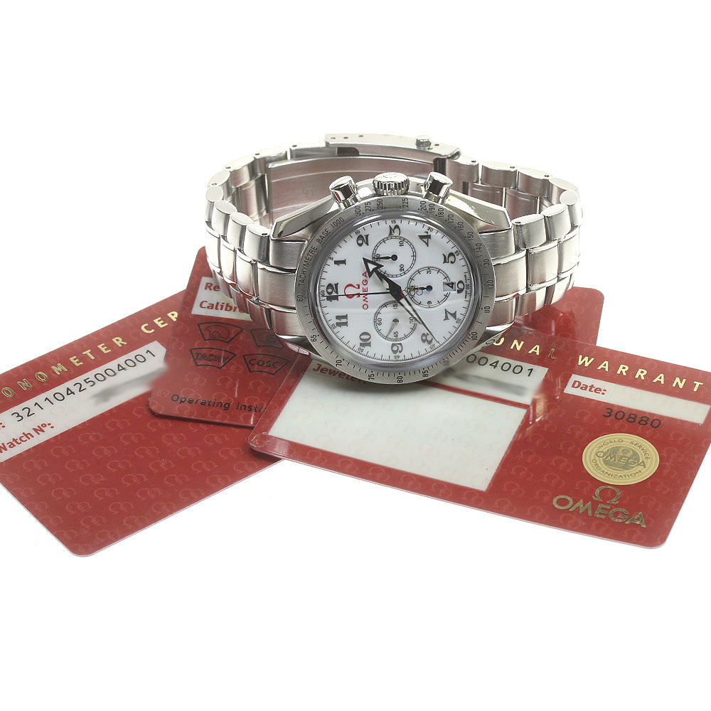 OMEGA 321.10.42.50.04.001 Speedmaster Broad Arrow Olympic Automatic Men's Watch Excellent Condition with Warranty.