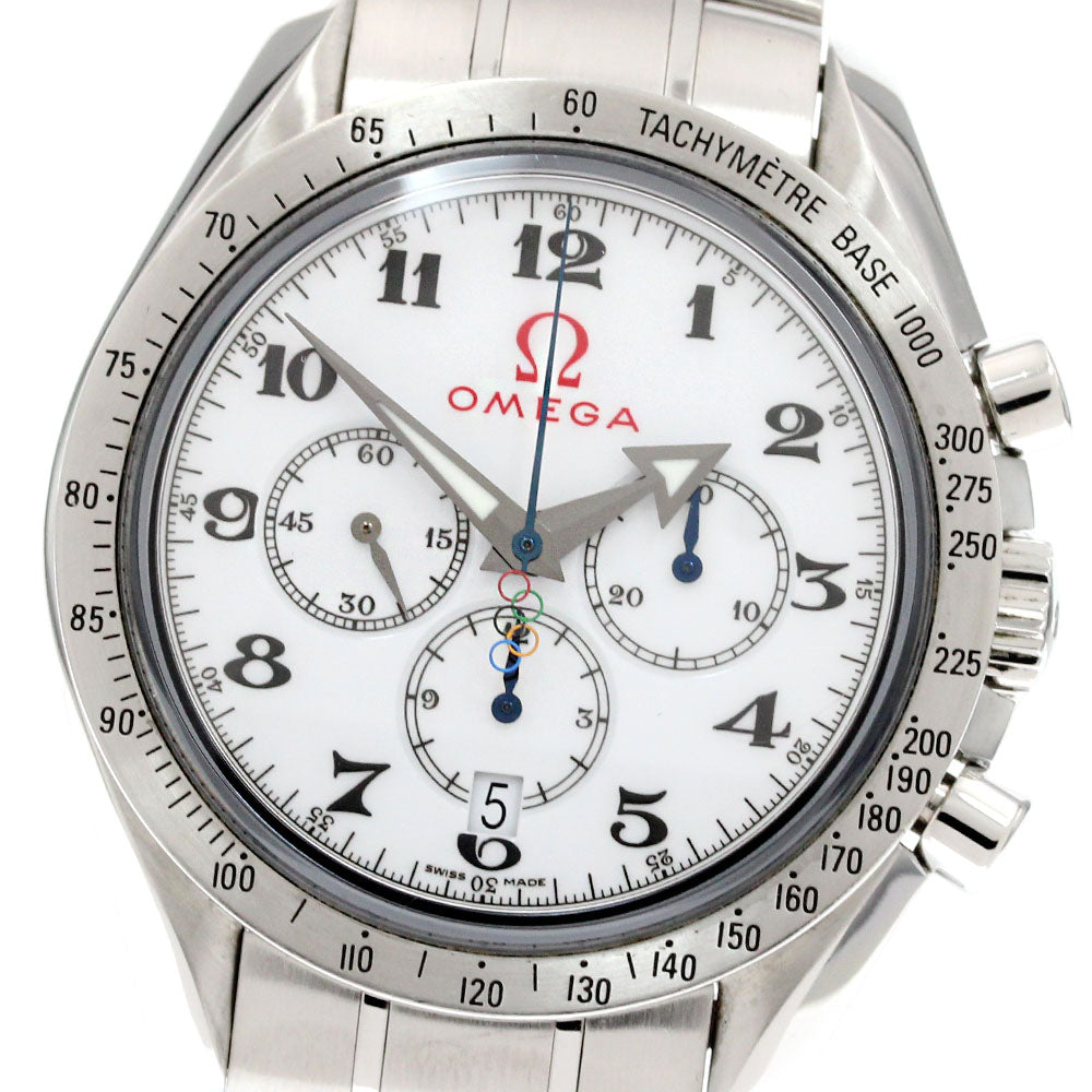 OMEGA 321.10.42.50.04.001 Speedmaster Broad Arrow Olympic Automatic Men's Watch Excellent Condition with Warranty Card