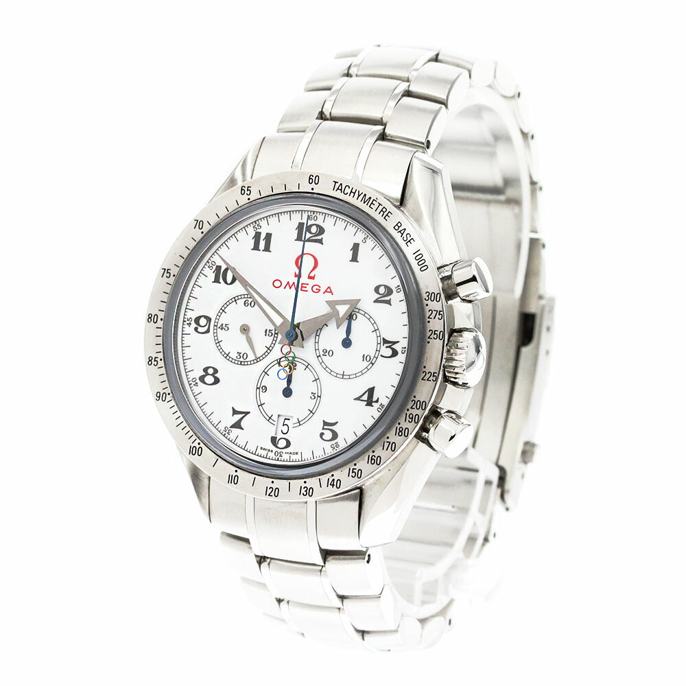 OMEGA 321.10.42.50.04.001 Speedmaster Broad Arrow Olympic Automatic Men's Watch Excellent Condition with Warranty Card