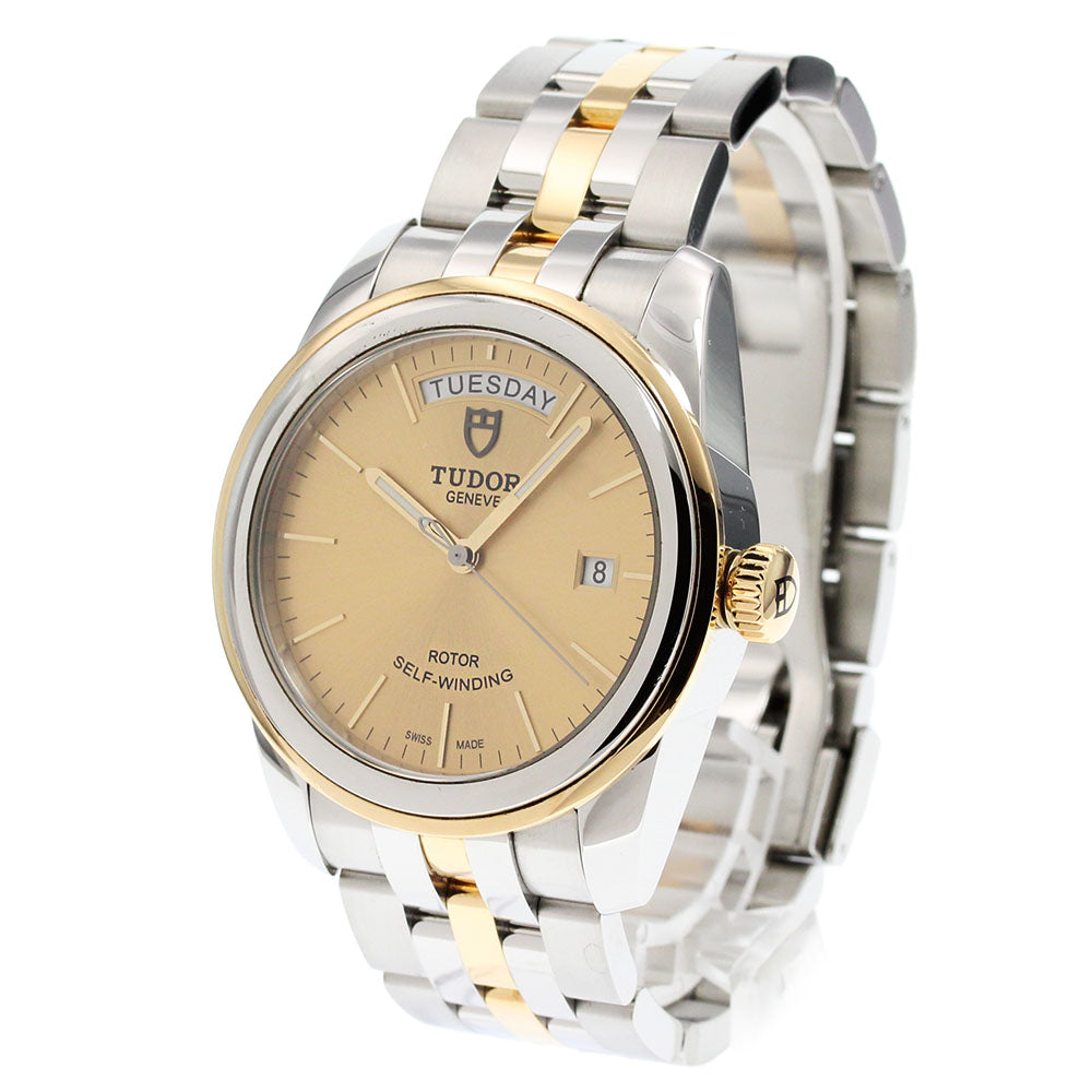 TUDOR 56003 Glamour Date-Day YG Bezel Automatic Men's Watch (Good Condition)
