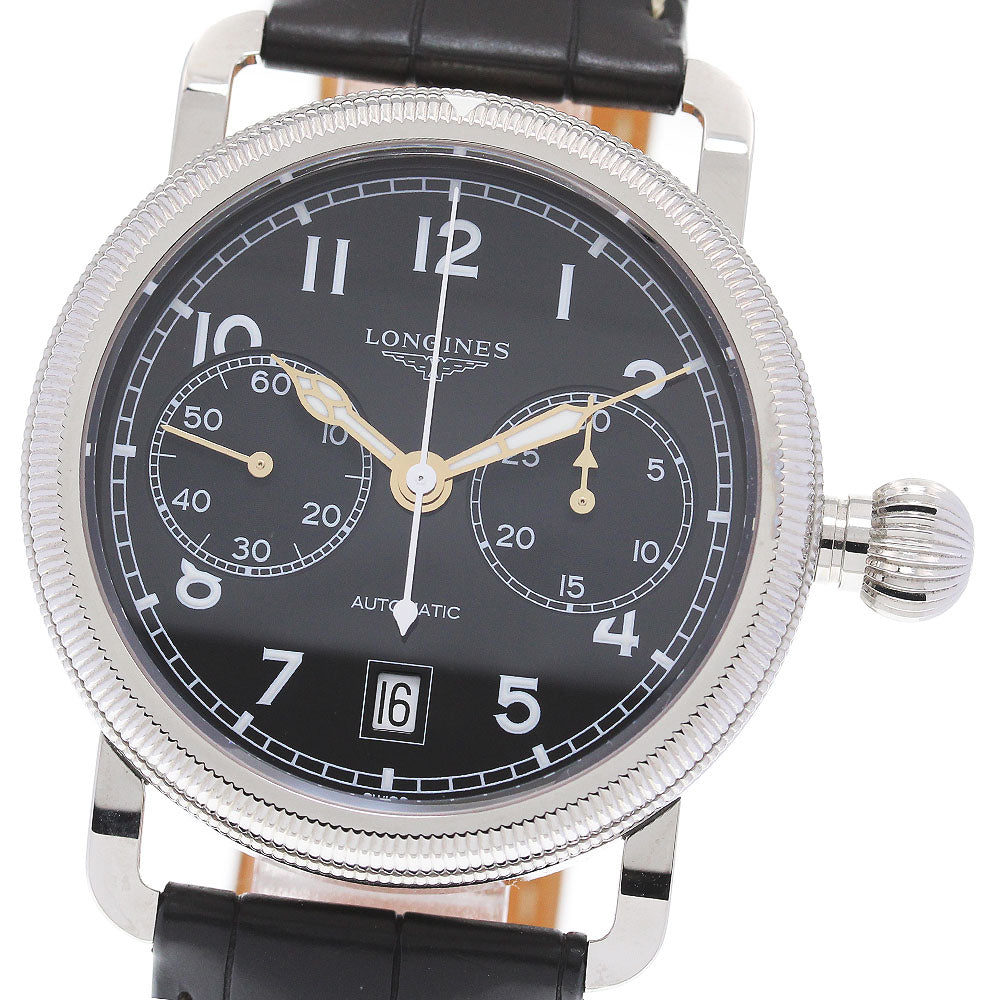 LONGINES L2.783.4 Heritage Avigation Oversize Crown Automatic Men's Watch Excellent Condition with Box and Warranty Card
