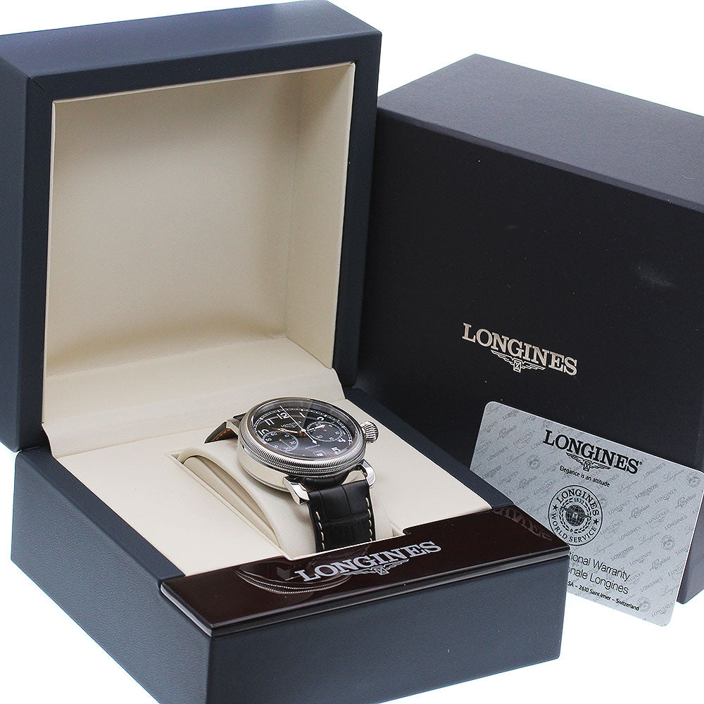 LONGINES L2.783.4 Heritage Avigation Oversize Crown Automatic Men's Watch Excellent Condition with Box and Warranty Card
