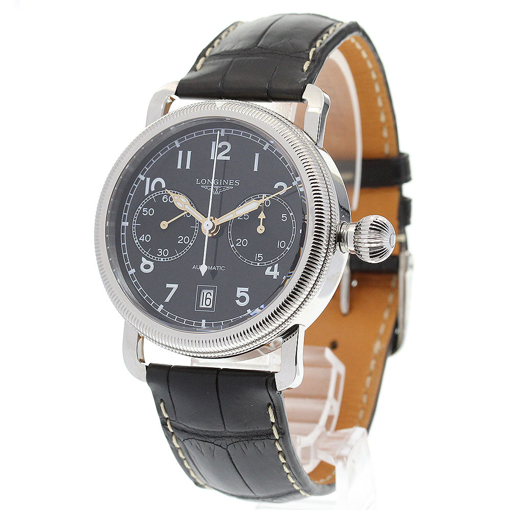 LONGINES L2.783.4 Heritage Avigation Oversize Crown Automatic Men's Watch Excellent Condition with Box and Warranty Card