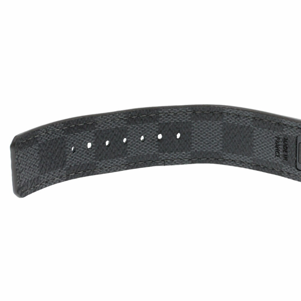 LOUIS VUITTON QA094 Tambour Damier Graphite Chronograph Quartz Men's Watch with Box and Warranty Card