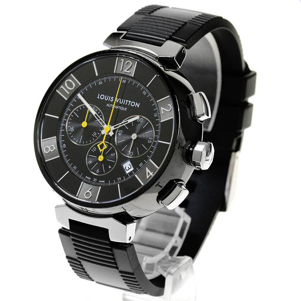 LOUIS VUITTON Q102U Tambour in Black Chronograph Automatic Men's Watch