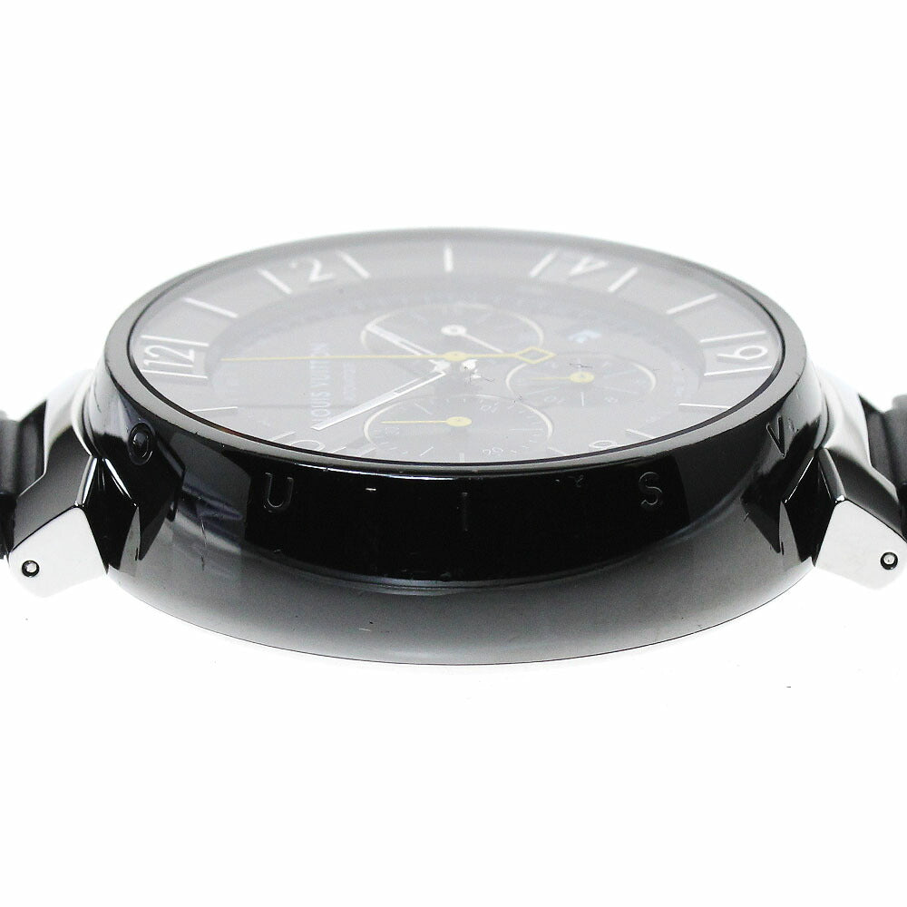 LOUIS VUITTON Q102U Tambour in Black Chronograph Automatic Men's Watch