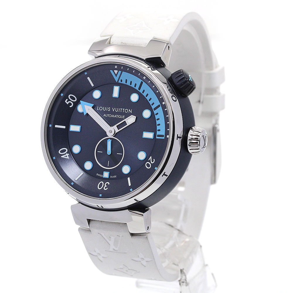 LOUIS VUITTON QA121 Tambour Street Diver Automatic Men's Watch with Box and Warranty Card