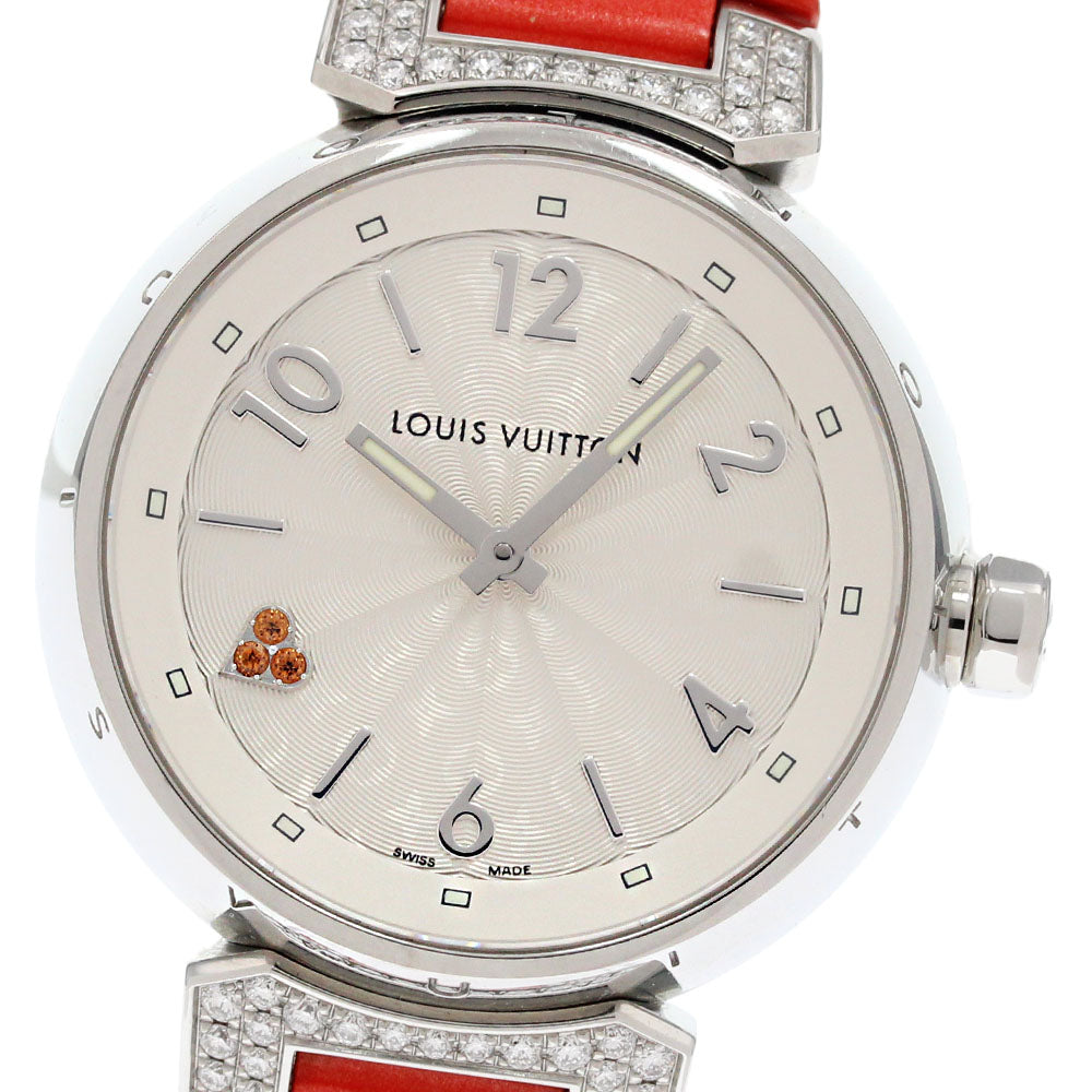 LOUIS VUITTON Q131R Tambour Heart Love Diamond MM Lug Diamond Quartz Boys' Watch