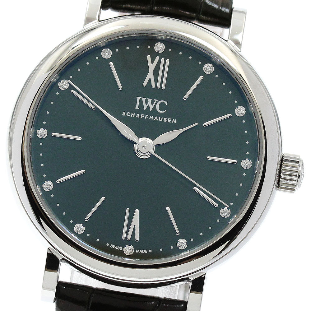 IWC SCHAFFHAUSEN IW357405 Portofino Automatic 34 12P Diamond Automatic Winding Ladies Watch - Excellent Condition