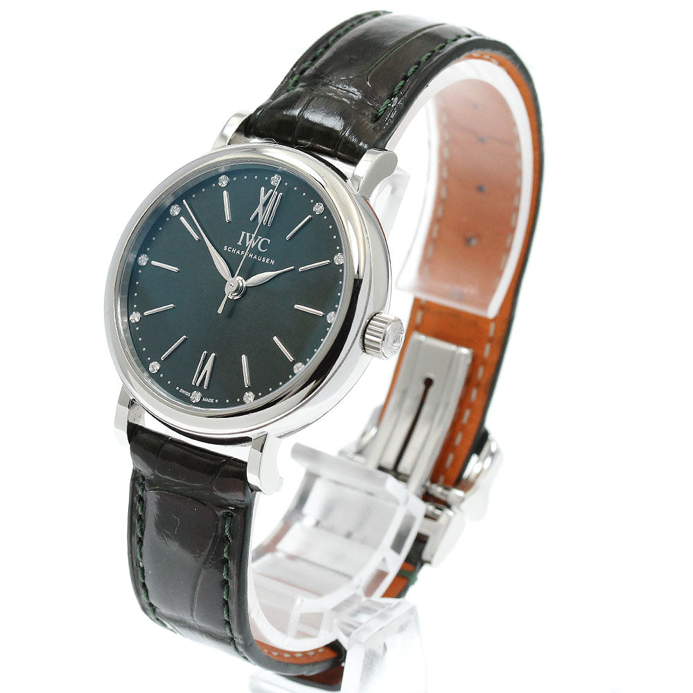 IWC SCHAFFHAUSEN IW357405 Portofino Automatic 34 12P Diamond Automatic Winding Ladies Watch - Excellent Condition