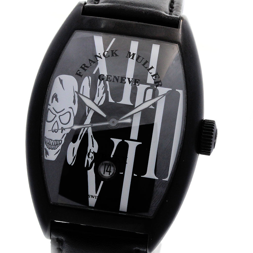 FRANCK MULLER 8880SCDTGOTHNR Tonneau Curvex Gothic Allongee Noir Date Automatic Men's Watch (Good Condition)