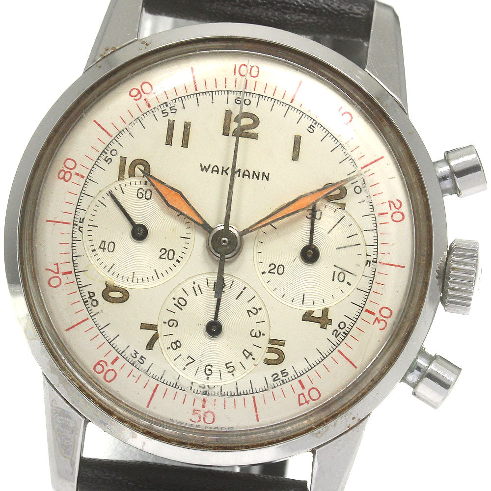 WAKMANN 805-2 2-Register Chronograph cal.1281 Vintage Manual Winding Men's Watch
