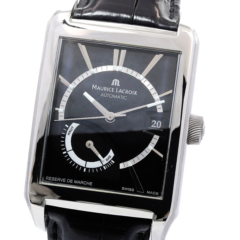 MAURICE LACROIX PT6217-SS001-330 Pontos Rectangular Reserve de Marche XL AT Excellent Condition with Warranty
