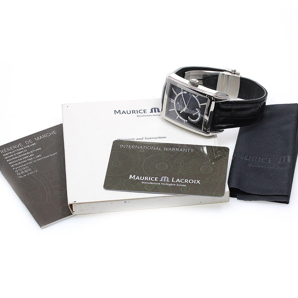 MAURICE LACROIX PT6217-SS001-330 Pontos Rectangular Reserve de Marche XL AT Excellent Condition with Warranty