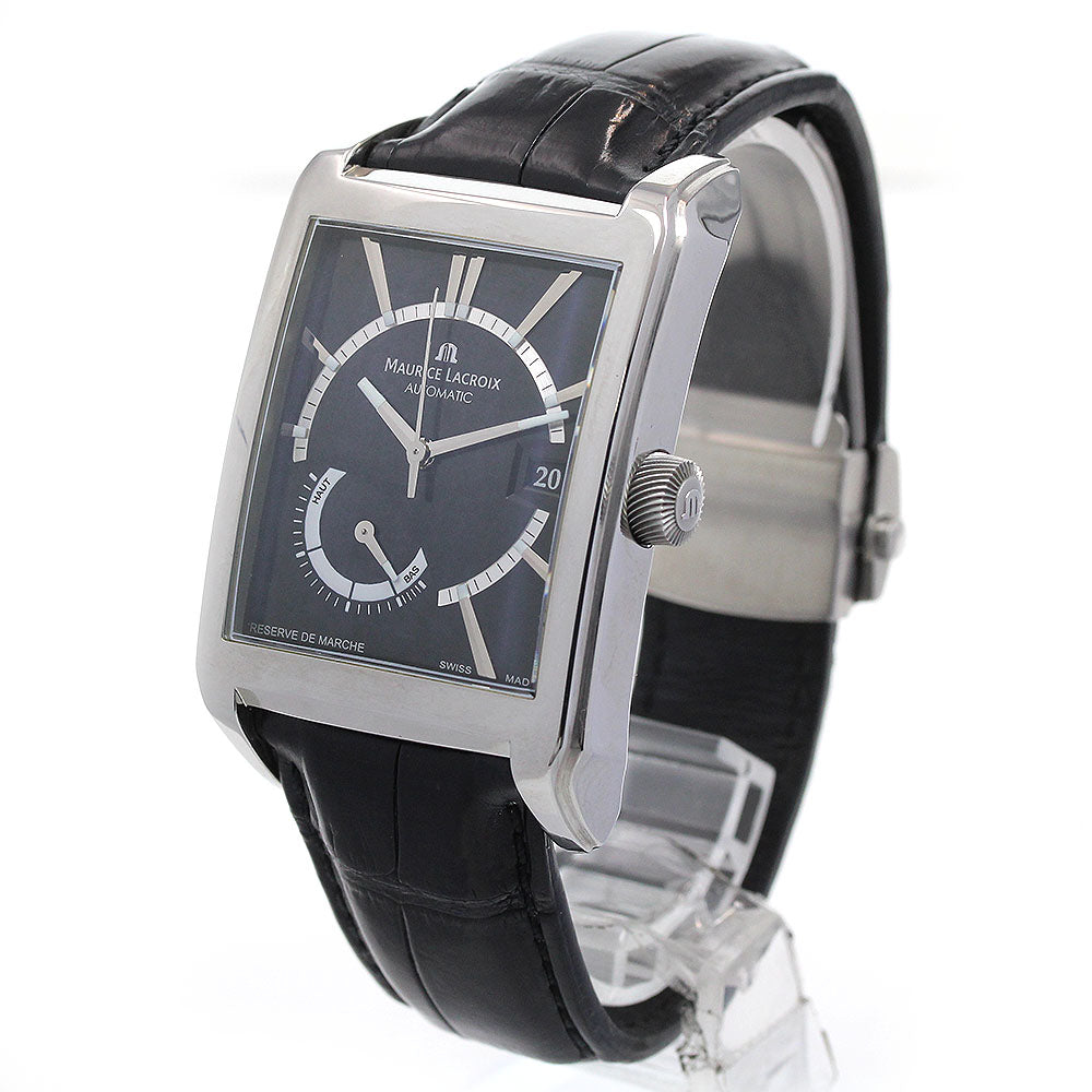 MAURICE LACROIX PT6217-SS001-330 Pontos Rectangular Reserve de Marche XL AT Excellent Condition with Warranty