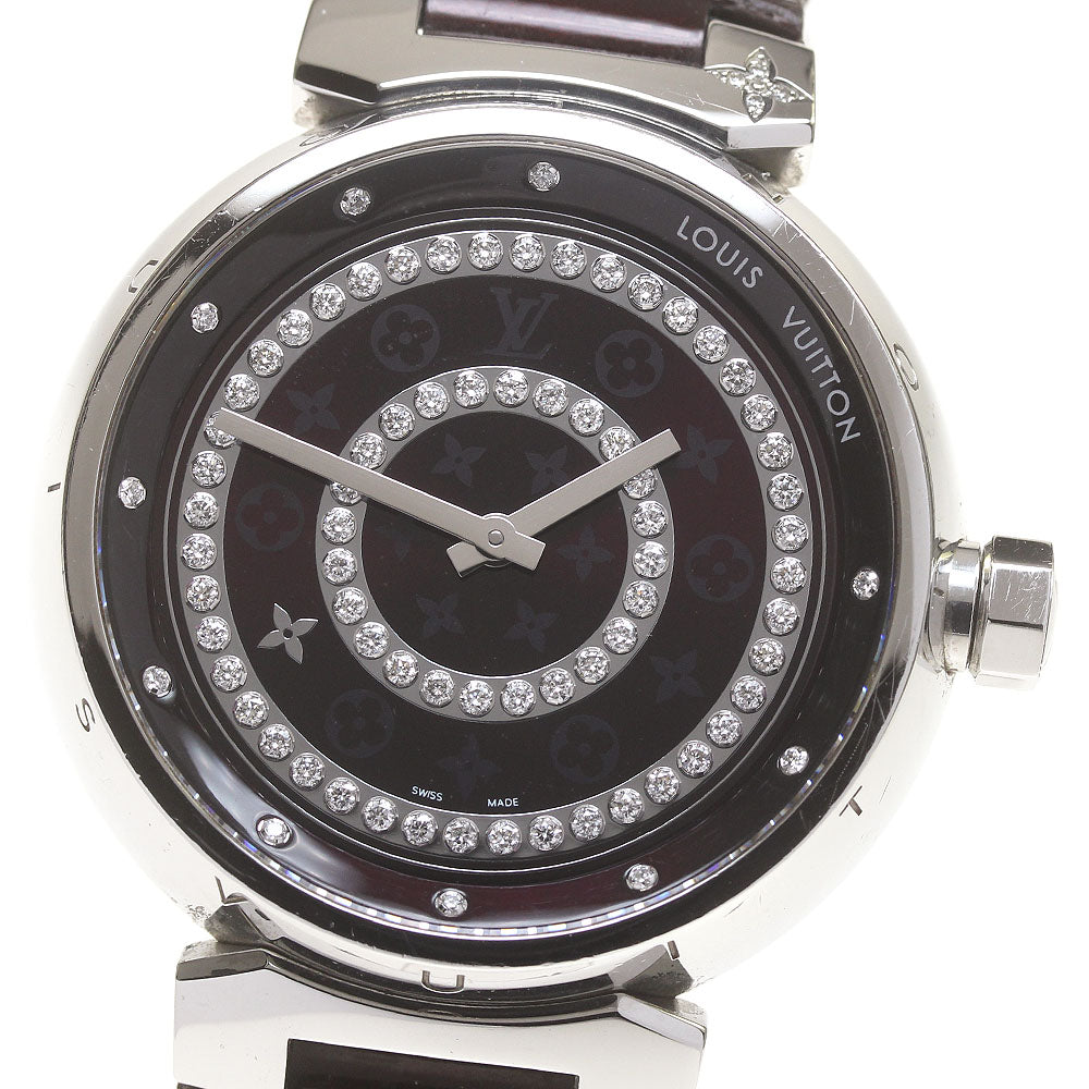 LOUIS VUITTON Q111C Tambour Diamant GM Diamond Dial Quartz Men's Watch
