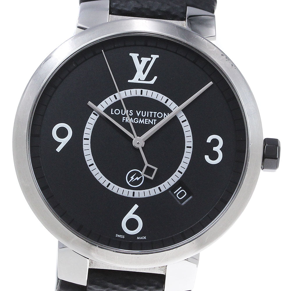 LOUIS VUITTON Q1DM1 Tambour Slim Fragment Design Quartz Men's Watch
