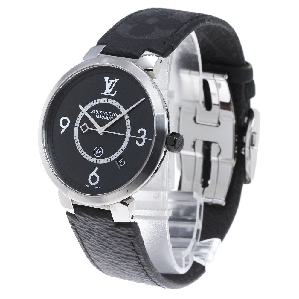 LOUIS VUITTON Q1DM1 Tambour Slim Fragment Design Quartz Men's Watch
