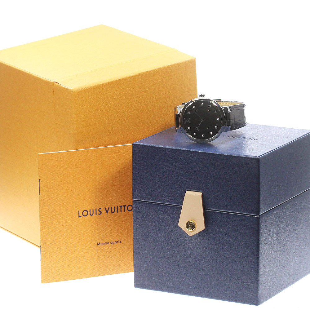 LOUIS VUITTON QA144 Tambour Slim MM 11-Diamond Quartz Women's Watch with Box and Warranty Card