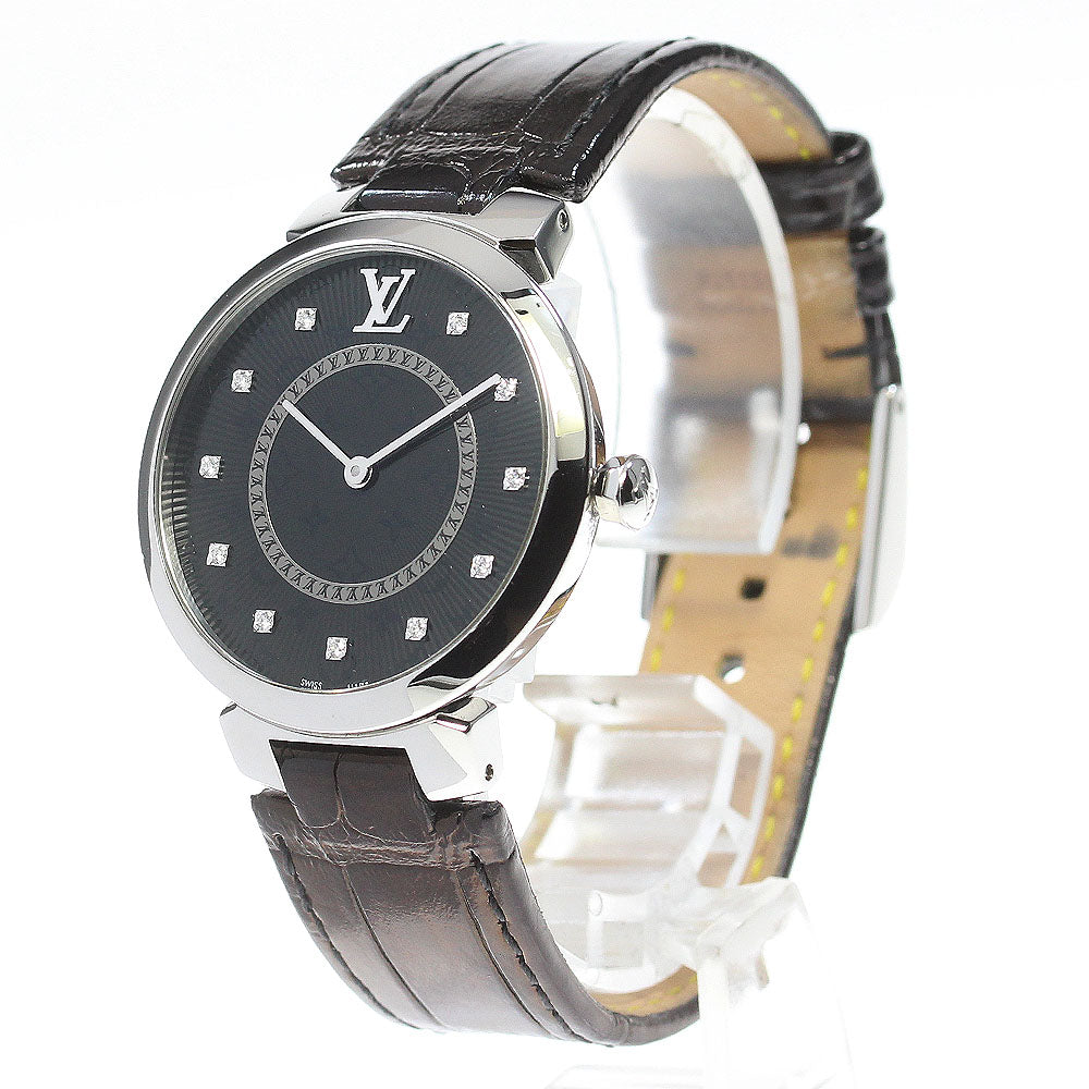 LOUIS VUITTON QA144 Tambour Slim MM 11-Diamond Quartz Women's Watch with Box and Warranty Card