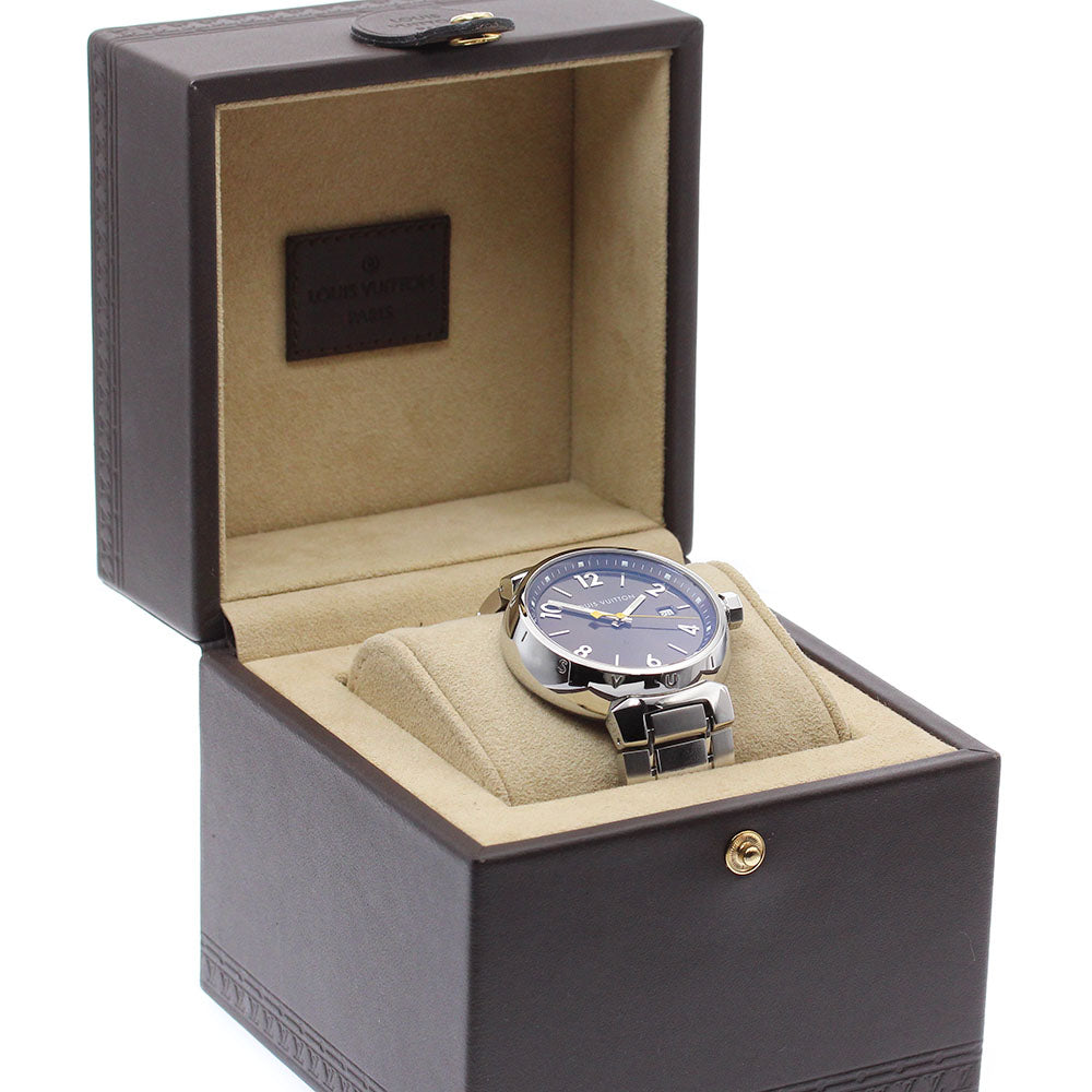LOUIS VUITTON Q1111 Tambour Date Quartz Men's Watch with Inner Box
