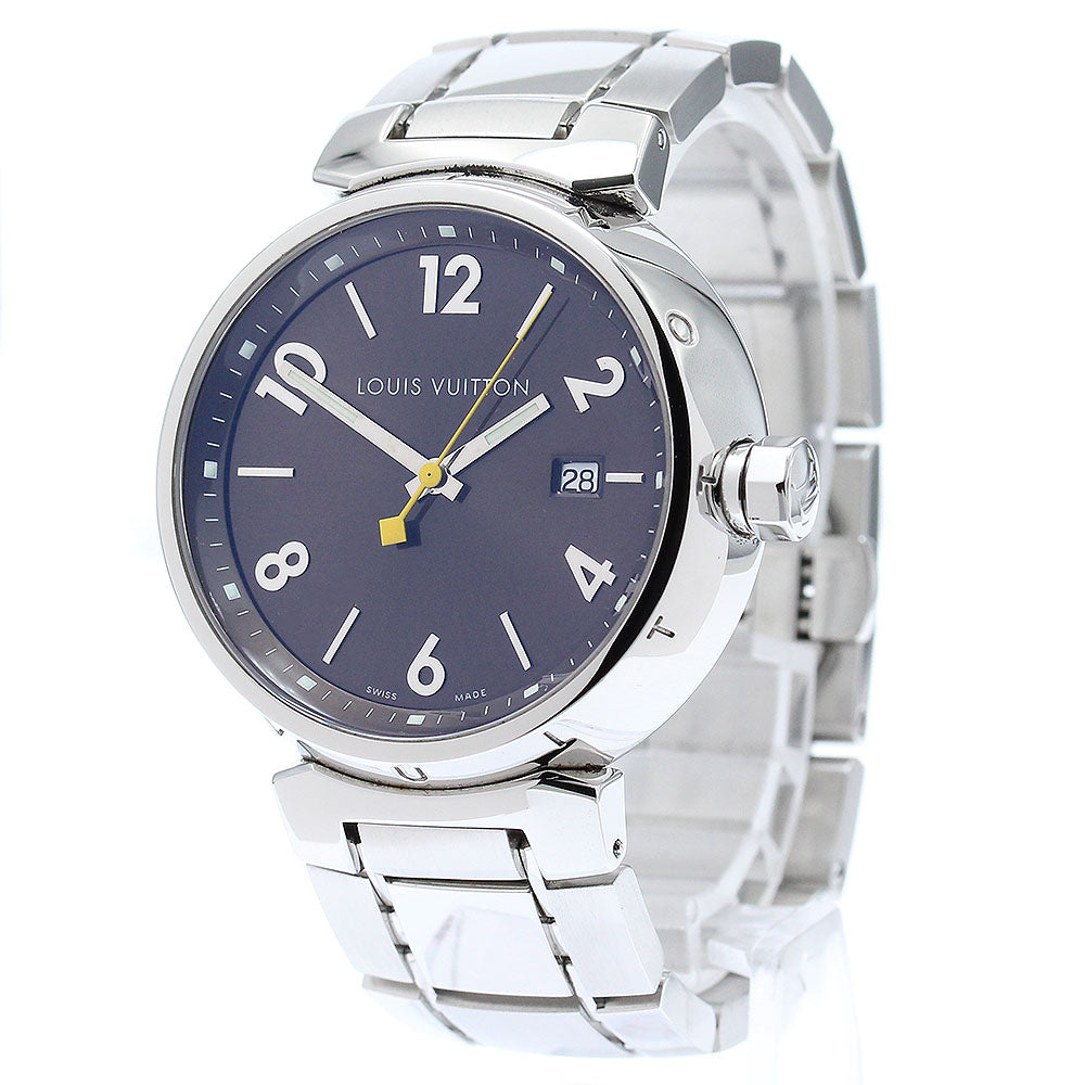 LOUIS VUITTON Q1111 Tambour Date Quartz Men's Watch with Inner Box