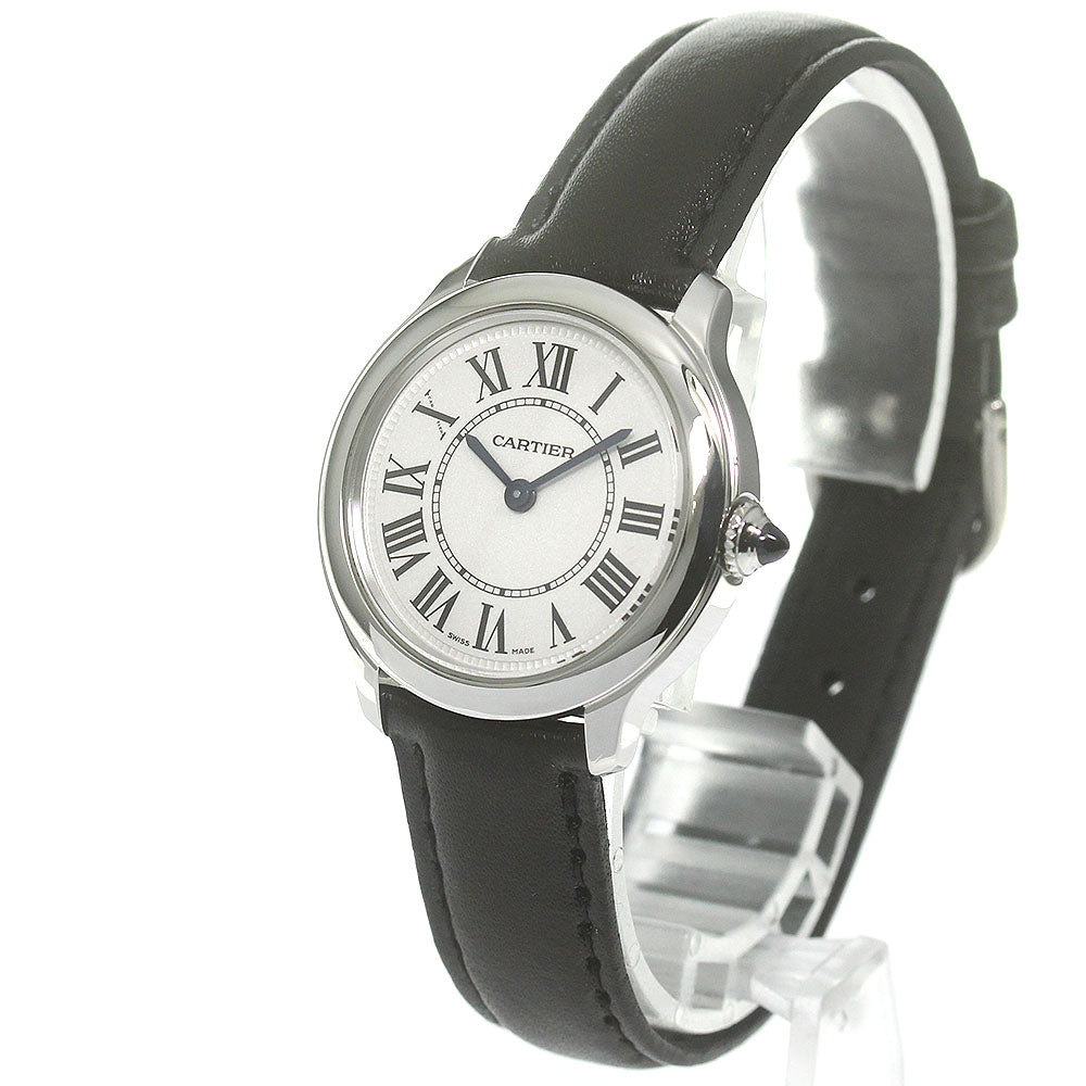 CARTIER WSRN0030 Ronde Must de Quartz Boys' Watch Excellent Condition with Inner Box and Warranty Card