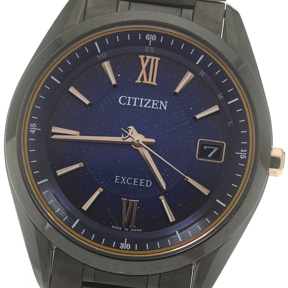 CITIZEN AS7164-99L/H113-T026478 Exceed Cosmic Blue Titanium Technology 50th Anniversary Date Men's Watch Excellent Condition with Box