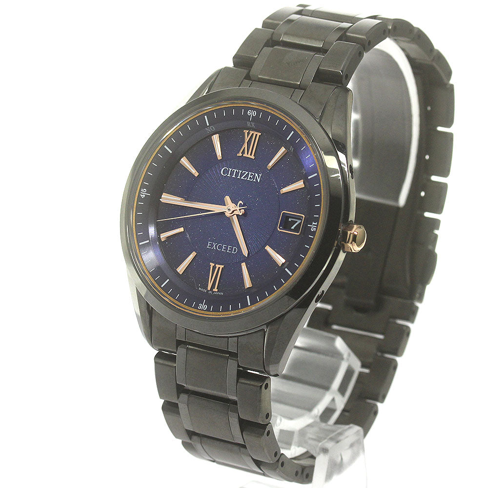 CITIZEN AS7164-99L/H113-T026478 Exceed Cosmic Blue Titanium Technology 50th Anniversary Date Men's Watch Excellent Condition with Box