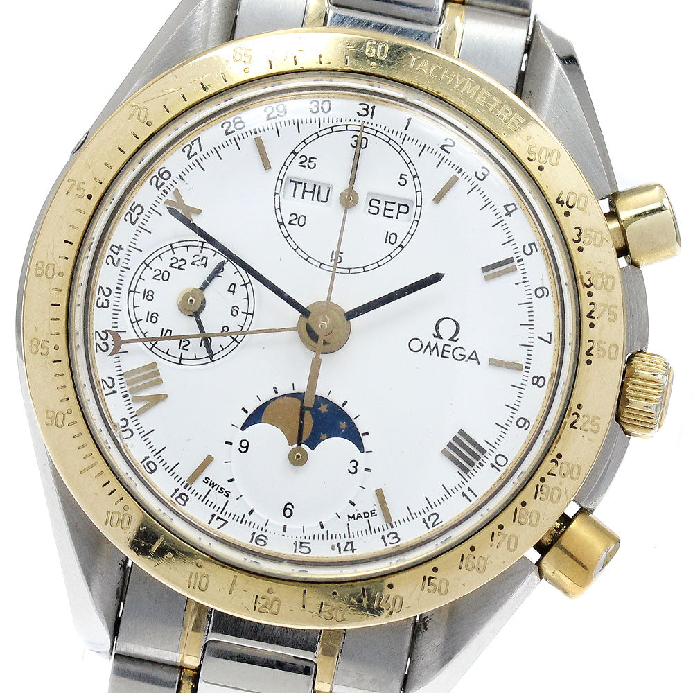 OMEGA 175.0034 Speedmaster Chronograph Triple Calendar YG Bezel Automatic Men's Watch with Warranty