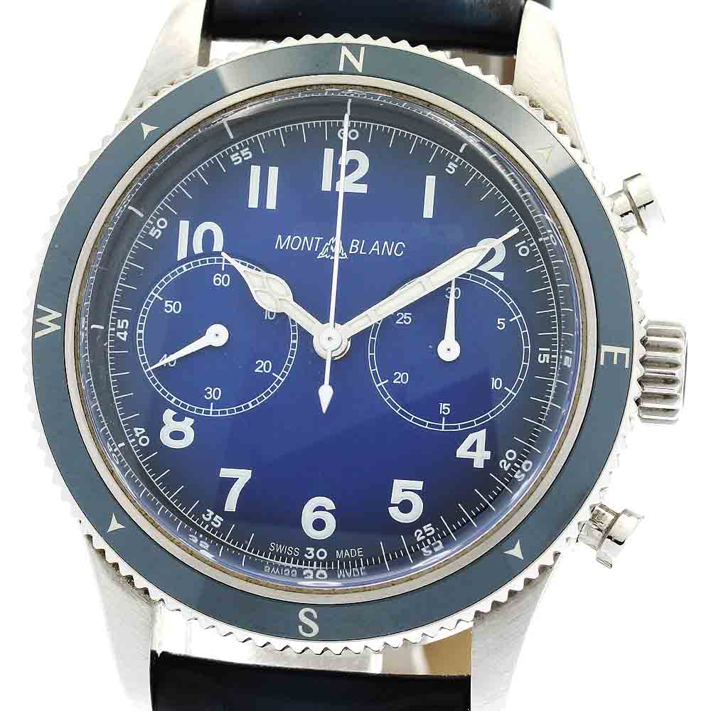 MONTBLANC 126912 1858 Automatic Chronograph Self-winding Men's Watch with Warranty Card