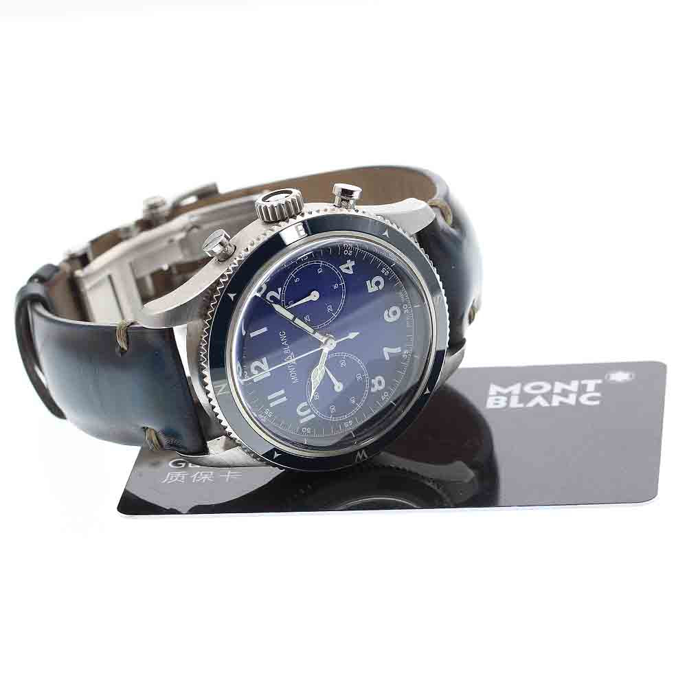 MONTBLANC 126912 1858 Automatic Chronograph Self-winding Men's Watch with Warranty Card