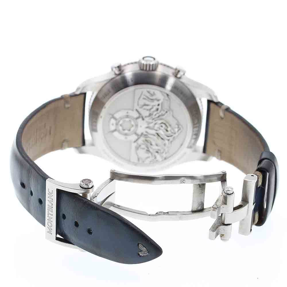 MONTBLANC 126912 1858 Automatic Chronograph Self-winding Men's Watch with Warranty Card