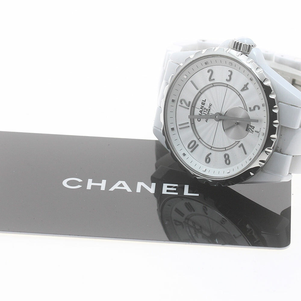 CHANEL H3837 J12 White Ceramic Automatic Boys' Watch Excellent Condition with Warranty Card